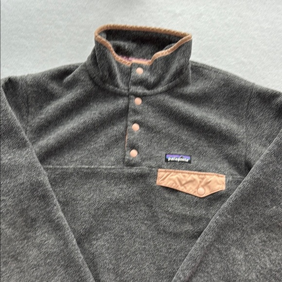Patagonia Synchilla Fleece Pullover Grey and Peach Lightweight Unisex Mens Small - Picture 4 of 7